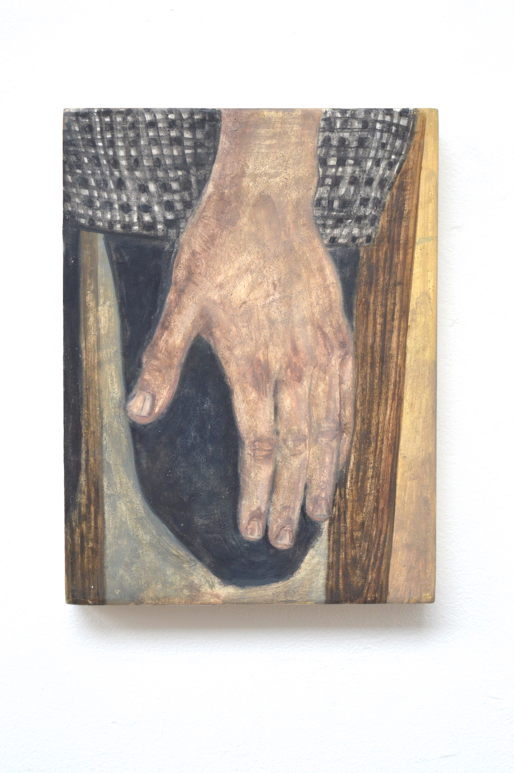 Main, 2017, 27 × 19 cm, huile sur bois