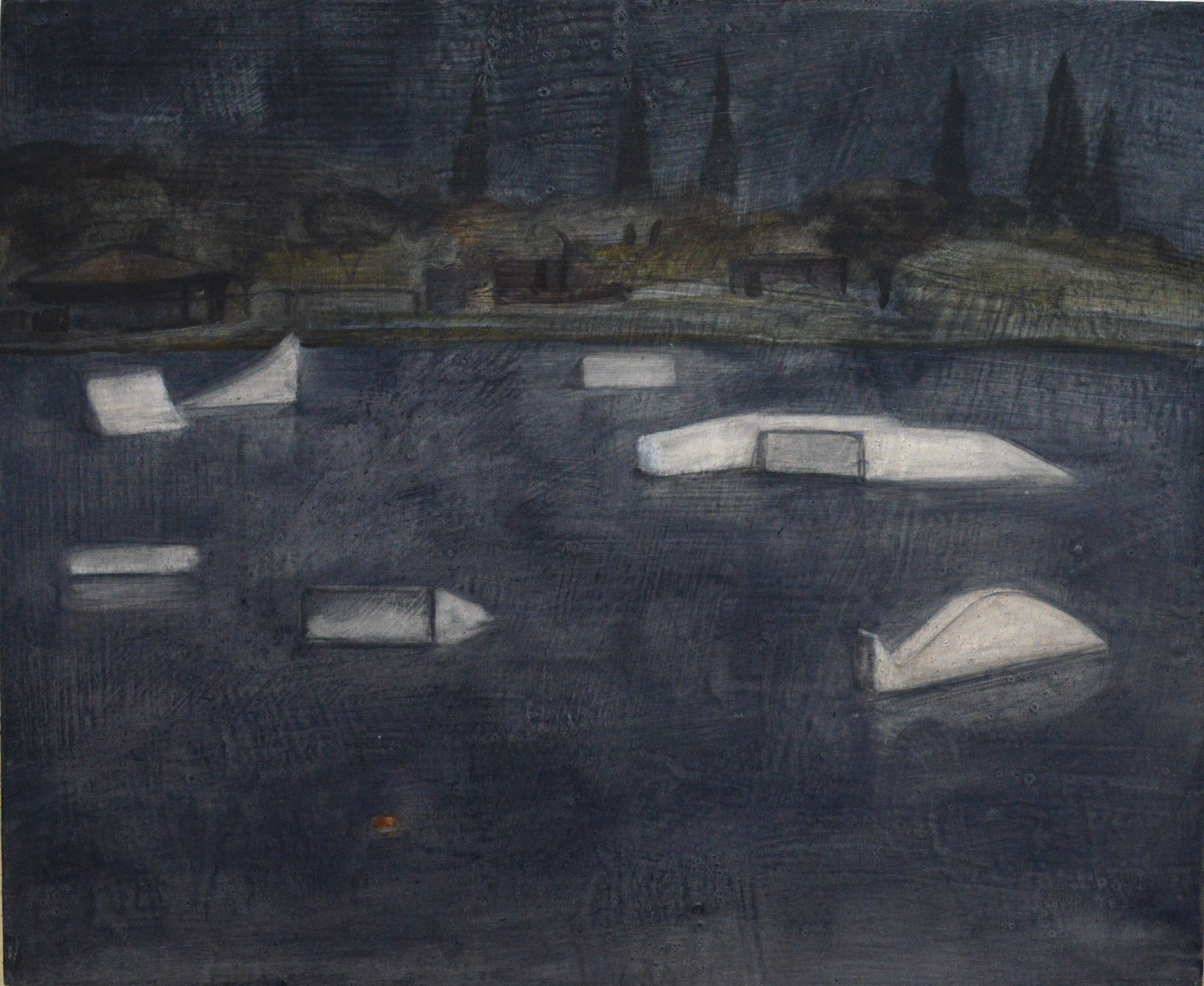 Park Darom, Tel-Aviv, 2018, 38 x 46 cm, huile sur bois